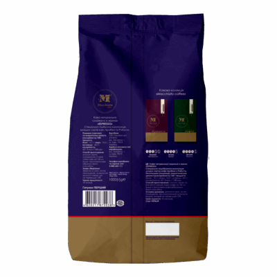 "Macchiato coffee" - "ESPRESSO" Кава натуральна смажена в зернах 1 кг (пакет) - Зображення 2