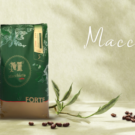 "Macchiato coffee" - "FORTE" Кава натуральна смажена в зернах 1 кг (пакет)