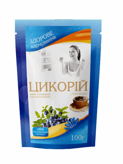 "Цикорій з чорницею" напій розчинний 100 г (дой-пак)